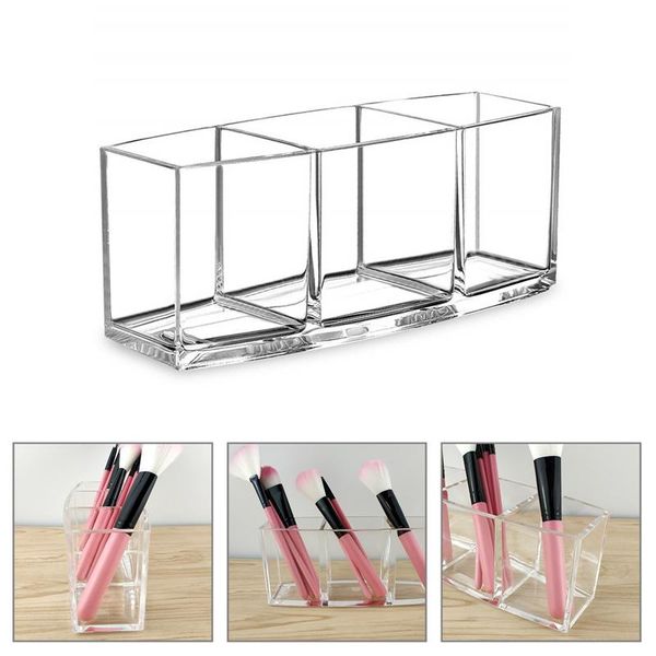 organizer for cosmetics makeup brush storage box pen holder pencil cup 3 grid transparent deskboxes & bins
organizer for cosmetics makeup brush storage box pen holder pencil cup 3 grid transparent deskboxes & bins