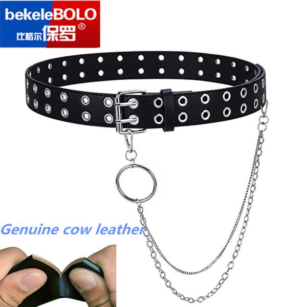 100% man 3.5cm genuine cow leather women punk chain belt adjustable double eyelet grommet metal leather waistband for jeans, Silver
100% man 3.5cm genuine cow leather women punk chain belt adjustable double eyelet grommet metal leather waistband for jeans, Silver