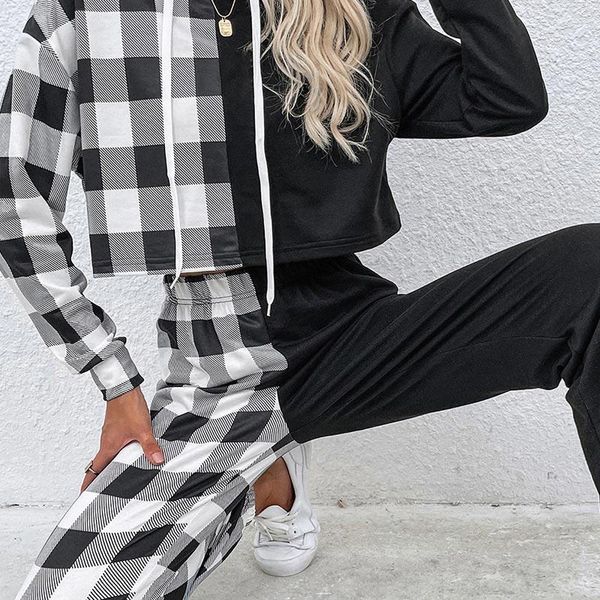 women's two piece pants plaid tracksuit crop hoodie jogger set 2021 autumn long sleeve o-neck sweatshirt high waist pant sets female ca, White
women's two piece pants plaid tracksuit crop hoodie jogger set 2021 autumn long sleeve o-neck sweatshirt high waist pant sets female ca, White