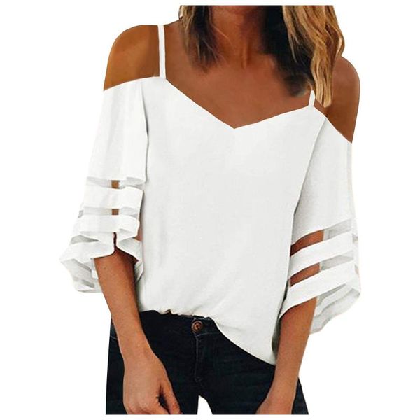 women's blouses & shirts cold shoulder blouse v neck off mesh panel 3/4 bell sleeve dew casual white shirt
women's blouses & shirts cold shoulder blouse v neck off mesh panel 3/4 bell sleeve dew casual white shirt