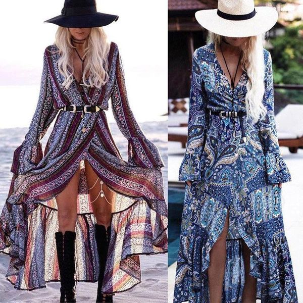 casual dresses 2021 summer long dress floral print chiffon bohemia beach sleeve maxi women party, Black;gray
casual dresses 2021 summer long dress floral print chiffon bohemia beach sleeve maxi women party, Black;gray