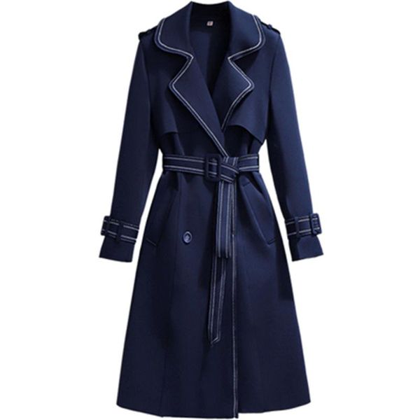 women's trench coats spring autumn windbreaker loose plus size lady overcoats with belt turn down collar female long ol clothes, Tan;black
women's trench coats spring autumn windbreaker loose plus size lady overcoats with belt turn down collar female long ol clothes, Tan;black