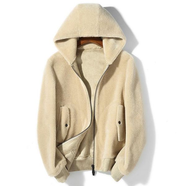 men's leather & faux real fur coat men hooded short autumn winter jacket sheep shearing 100% wool chaqueta hombre invierno k9syji003, Black
men's leather & faux real fur coat men hooded short autumn winter jacket sheep shearing 100% wool chaqueta hombre invierno k9syji003, Black