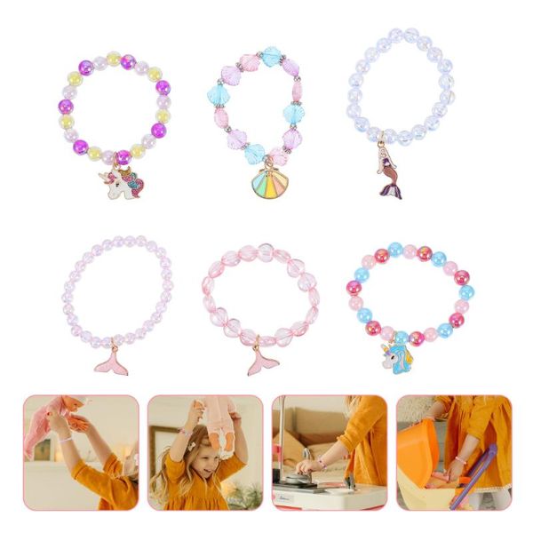 charm bracelets 6pcs acrylic beaded with pendant party favor for kids girls, Golden;silver
charm bracelets 6pcs acrylic beaded with pendant party favor for kids girls, Golden;silver