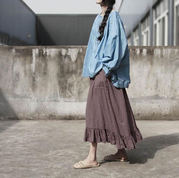 skirts women loose elastic waist irregular length cotton linen ladies vintage solid color skirt female spring summer 2021, Black
skirts women loose elastic waist irregular length cotton linen ladies vintage solid color skirt female spring summer 2021, Black