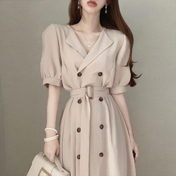 one piece korean womens dress v neck puff sleeve solid summer elegant fashion office lady casual midi, Black;gray
one piece korean womens dress v neck puff sleeve solid summer elegant fashion office lady casual midi, Black;gray
