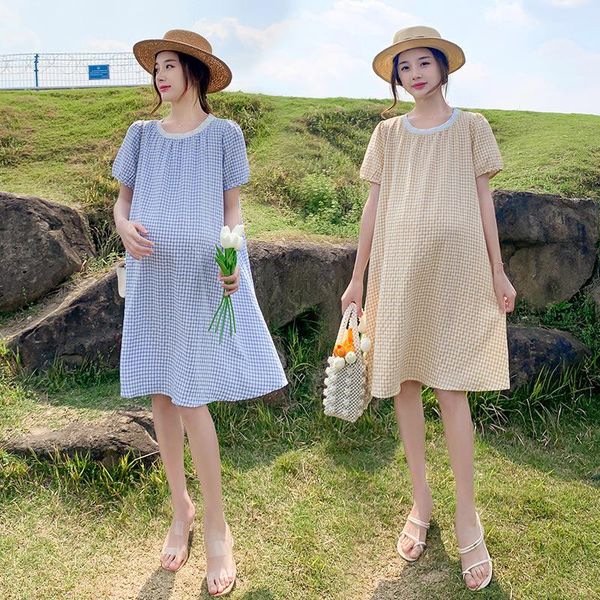 maternity dresses 2021 clothes summer the round neck fashion lattice large size loose short sleeve a-line plaid dress casual, White
maternity dresses 2021 clothes summer the round neck fashion lattice large size loose short sleeve a-line plaid dress casual, White