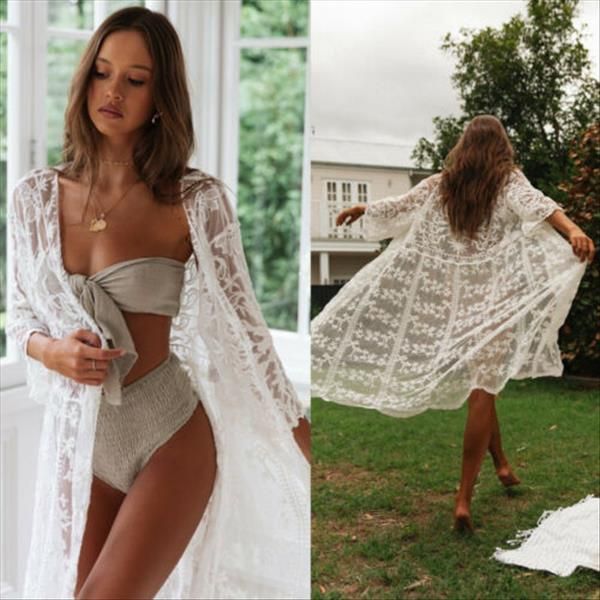 see through lace kimono beach womens shirts cardigan cover up wrap long blouse arrival, White
see through lace kimono beach womens shirts cardigan cover up wrap long blouse arrival, White