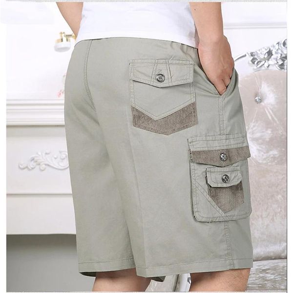 men's shorts cargo men summer fashion army military tactical homme casual multi-pocket male baggy trousers, White;black