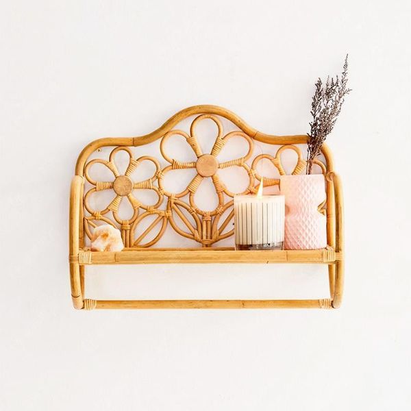 hooks & rails rattan wall shelf flower-shaped decor storage rack for bathroom1 
hooks & rails rattan wall shelf flower-shaped decor storage rack for bathroom1