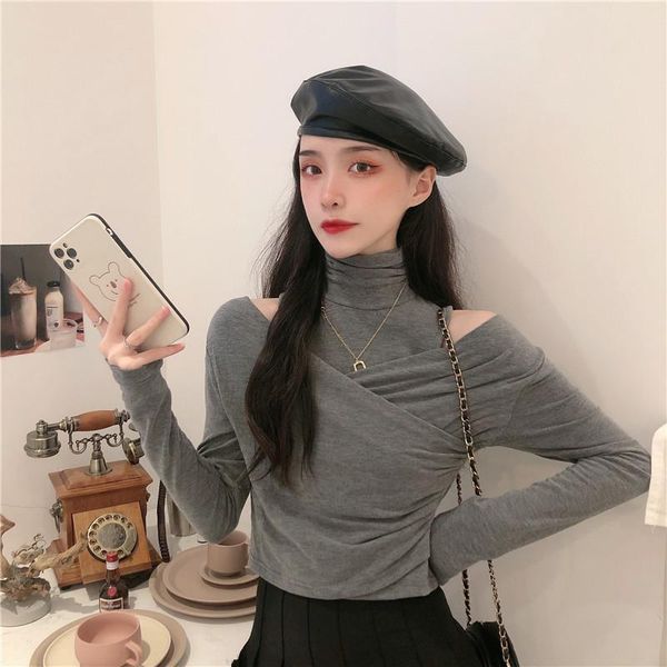 women's blouses & shirts elegant women long sleeve turtleneck t-shirt solid stretch off shoulder silm shirt blouse, White
women's blouses & shirts elegant women long sleeve turtleneck t-shirt solid stretch off shoulder silm shirt blouse, White