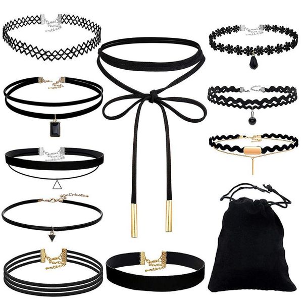 trendy jewdy 10 pcs/set choker necklaces gothic tattoo black lace leather velvet collier women collar femme chocker jewellery #q chokers, Golden;silver
trendy jewdy 10 pcs/set choker necklaces gothic tattoo black lace leather velvet collier women collar femme chocker jewellery #q chokers, Golden;silver