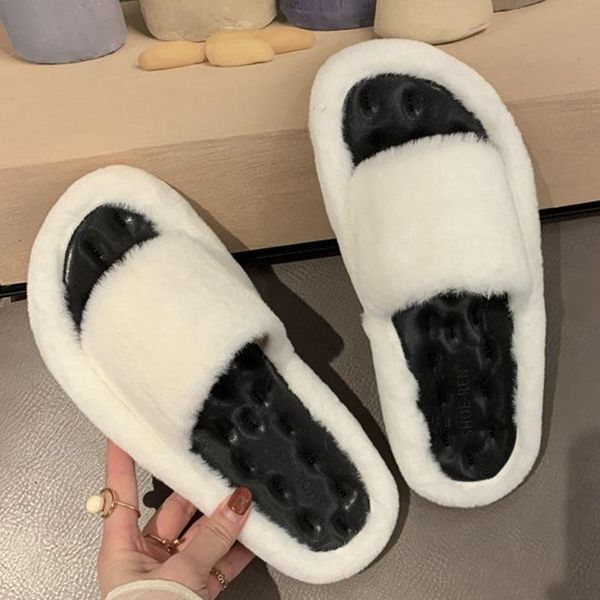 mixed color fur slippers women cozy furry flip flops winter plush shoes sandals thicken soled warm slides pantufas2021, Black
mixed color fur slippers women cozy furry flip flops winter plush shoes sandals thicken soled warm slides pantufas2021, Black