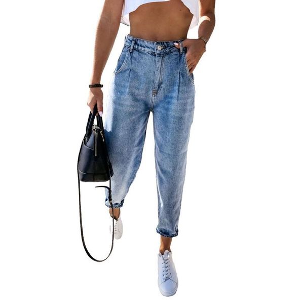 women's jeans autumn and winter harem pants middle waist full length women baggy, Blue
women's jeans autumn and winter harem pants middle waist full length women baggy, Blue