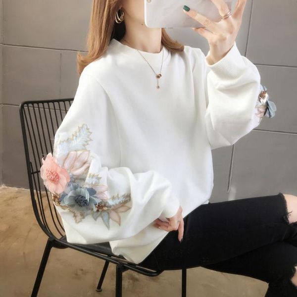 women's hoodies & sweatshirts harajuku lady sweatshirt female pullover autumn thin style casual women embroidery stereoscopic flowers, Black
women's hoodies & sweatshirts harajuku lady sweatshirt female pullover autumn thin style casual women embroidery stereoscopic flowers, Black