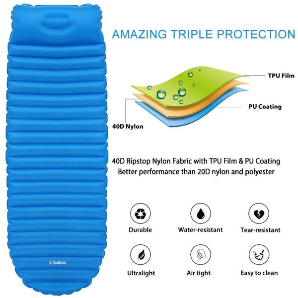 outdoor pads inflatable sleeping pad camping mat thick bed with built-in pillow moistureproof air mattress cushion beach
outdoor pads inflatable sleeping pad camping mat thick bed with built-in pillow moistureproof air mattress cushion beach