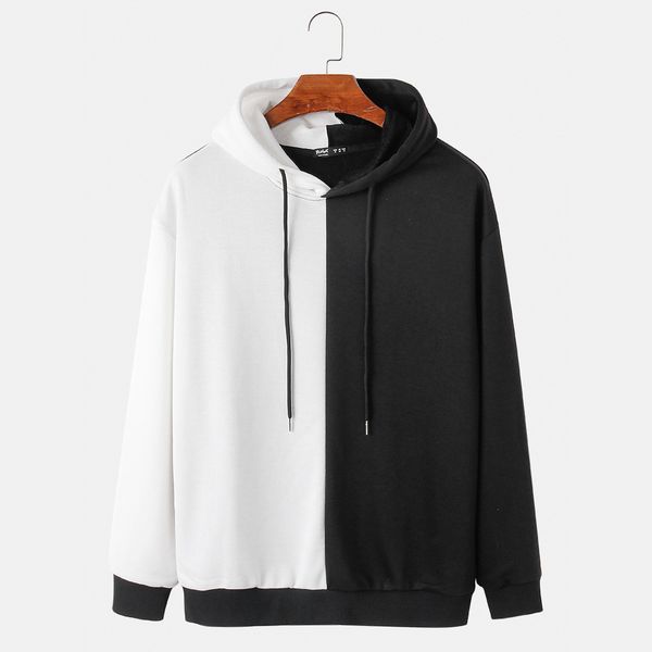 men's hoodie contrasting color simple pullover fashion trend new hooded sweatshirts street hip hop coat couple shirt basic clothing, Black
men's hoodie contrasting color simple pullover fashion trend new hooded sweatshirts street hip hop coat couple shirt basic clothing, Black