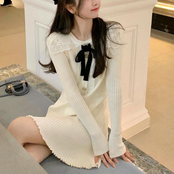 casual dresses sweater dress women outwear y2k mini knitted bow lace design one piece korean kawaii clothing 2021 winter, Black;gray
casual dresses sweater dress women outwear y2k mini knitted bow lace design one piece korean kawaii clothing 2021 winter, Black;gray