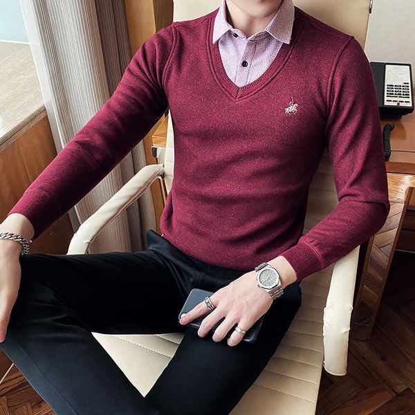 autumn winter men's sweater lapel fake two-piece knitted pullovers casual business pullover men's velvet warm slim fit knittwear 2, White;black
autumn winter men's sweater lapel fake two-piece knitted pullovers casual business pullover men's velvet warm slim fit knittwear 2, White;black