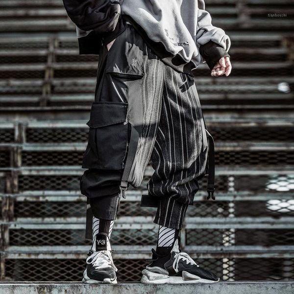 men's pants striped plus velvet hip hop pencil cargo men patchwork stitching streetwear techwear casual trousers loose autumn, Black
men's pants striped plus velvet hip hop pencil cargo men patchwork stitching streetwear techwear casual trousers loose autumn, Black