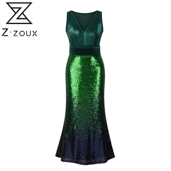 women dress temperament party es sequined stitching v neck sleeveless maxi high waist slim plus size es 210513, Black;gray
women dress temperament party es sequined stitching v neck sleeveless maxi high waist slim plus size es 210513, Black;gray