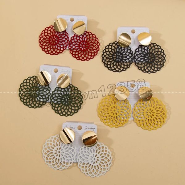 round hollow pattern flower shape drop dangle earrings for women vintage big circle bohemian minimalist ear jewelry gifts, Silver
round hollow pattern flower shape drop dangle earrings for women vintage big circle bohemian minimalist ear jewelry gifts, Silver