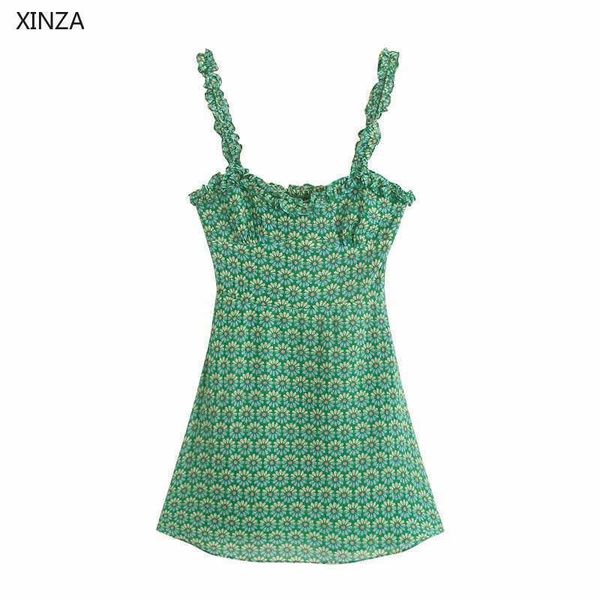 casual dresses women green floral print mini summer dress sleeveless straps ruffle party woman chic lining vintage j23l, Black;gray
casual dresses women green floral print mini summer dress sleeveless straps ruffle party woman chic lining vintage j23l, Black;gray