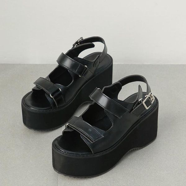 female sandals solid buckle strap peep toe platform women wedges casual stylish shoes woman, Black
female sandals solid buckle strap peep toe platform women wedges casual stylish shoes woman, Black