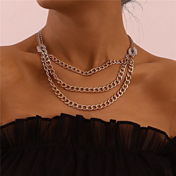 chokers punk jewelry gold color multi-layer chunky necklaces for women matal alloy statement necklace luxury party accessories, Golden;silver
chokers punk jewelry gold color multi-layer chunky necklaces for women matal alloy statement necklace luxury party accessories, Golden;silver