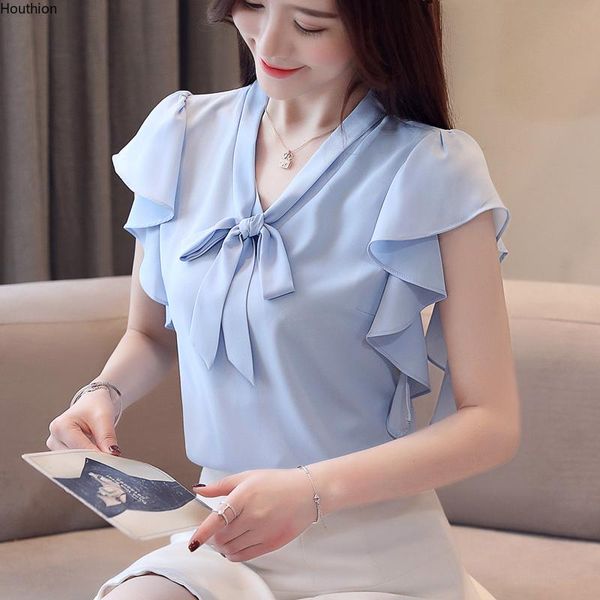 women's blouses & shirts houthion chiffon fashion cloth short sleeve casual summer womans regular v-neck solid blouse, White
women's blouses & shirts houthion chiffon fashion cloth short sleeve casual summer womans regular v-neck solid blouse, White