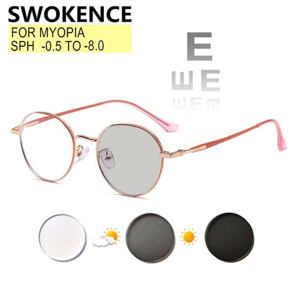 sunglasses prescription glasses myopia -0.5 to -8.0 women men round alloy frame anti blue light pochromic short sighted cylindric f528, White;black
sunglasses prescription glasses myopia -0.5 to -8.0 women men round alloy frame anti blue light pochromic short sighted cylindric f528, White;black