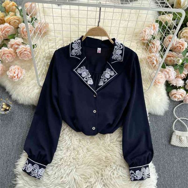 spring ladies blouse retro heavy embroidery suit collar blusa temperament all-match long-sleeved shirt gk538 210507, White
spring ladies blouse retro heavy embroidery suit collar blusa temperament all-match long-sleeved shirt gk538 210507, White