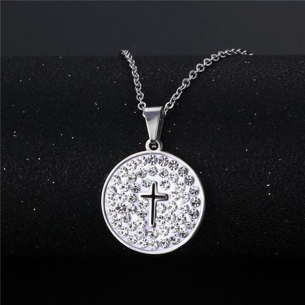 pendant necklaces classic fashion cross crystal stainless steel silver color girl choker chain jewelry for women femme
pendant necklaces classic fashion cross crystal stainless steel silver color girl choker chain jewelry for women femme
