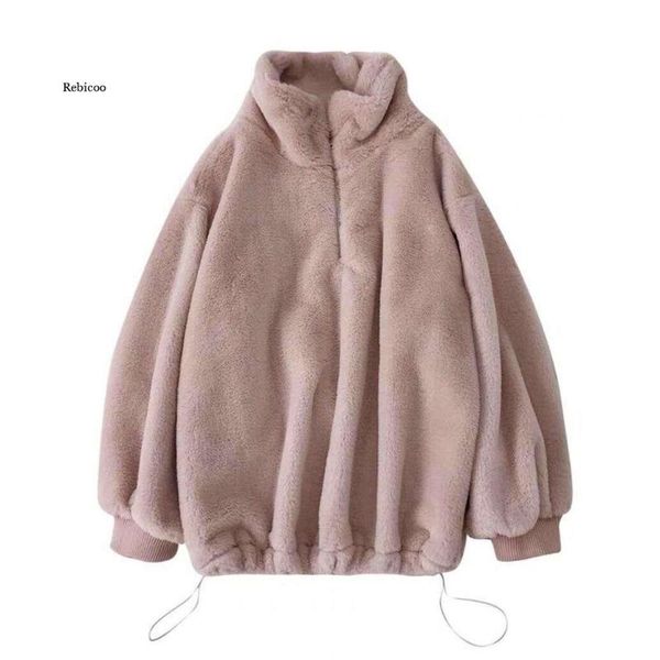 women's fur & faux winter turtleneck furry sweatshirt women casual plush coat vintage thick korean zipper keep warm hoodies, Black
women's fur & faux winter turtleneck furry sweatshirt women casual plush coat vintage thick korean zipper keep warm hoodies, Black