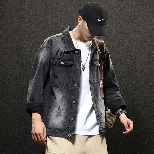 fashion jacket jeans men's brand korean 2021 spring and autumn loose casual, Black;brown
fashion jacket jeans men's brand korean 2021 spring and autumn loose casual, Black;brown