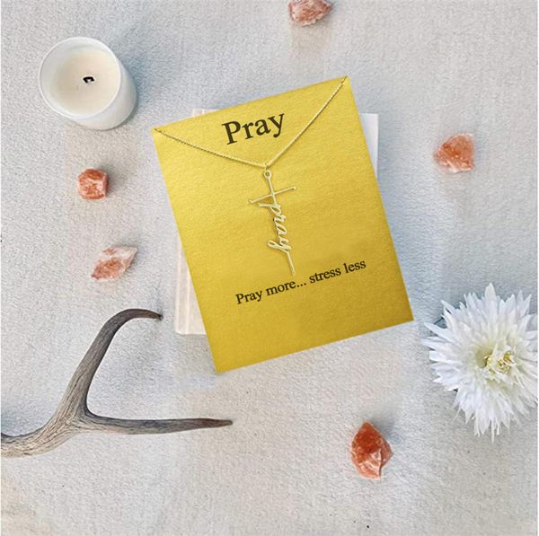 pray cross religion pendant necklace girls women letter chokers statement card jewelry gift silver gold color
pray cross religion pendant necklace girls women letter chokers statement card jewelry gift silver gold color