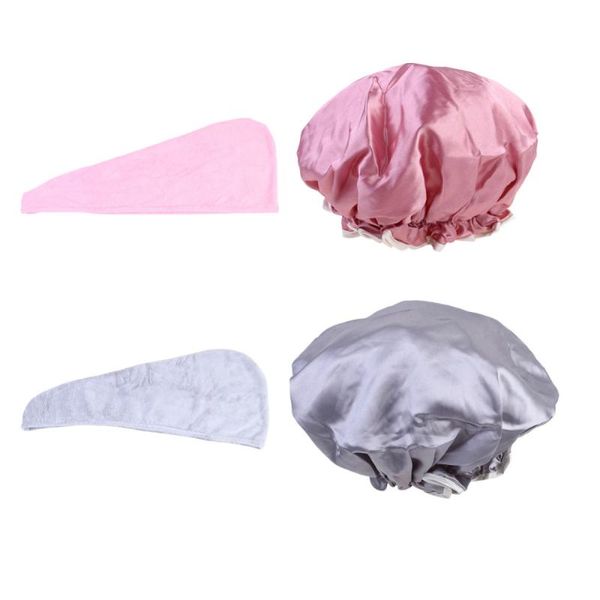 shower caps 4pcs double layer bath cap elastic with hair drying towel wrap bathroom supplies (2pcs cap-pale mauve, sil
shower caps 4pcs double layer bath cap elastic with hair drying towel wrap bathroom supplies (2pcs cap-pale mauve, sil
