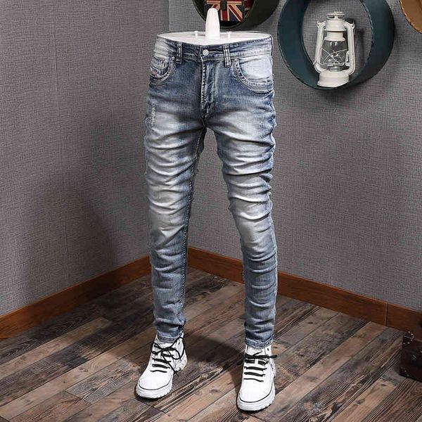 jeans italian style fashion light blue elastic slim fit ripped men vintage designer pants streetwear hip hop jeans jfpo
jeans italian style fashion light blue elastic slim fit ripped men vintage designer pants streetwear hip hop jeans jfpo