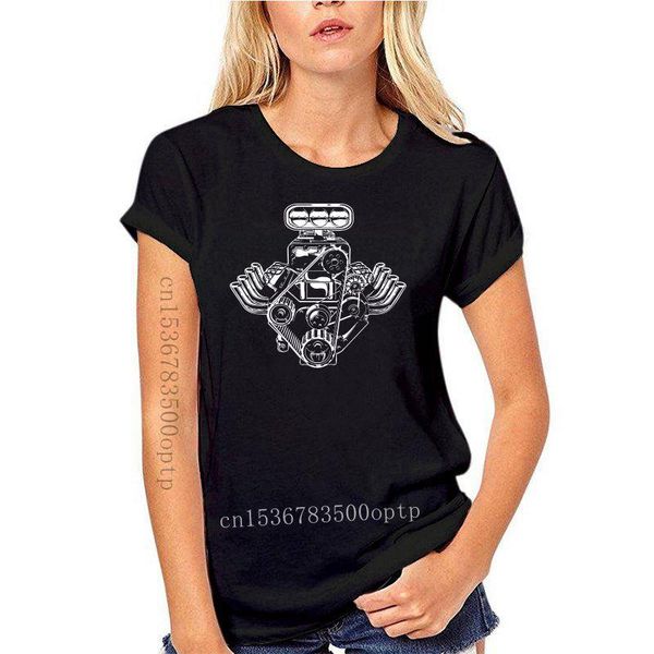 women's t-shirt graphic t shirts car engine motor tshirts american muscle pistons shirt gift for woman, White