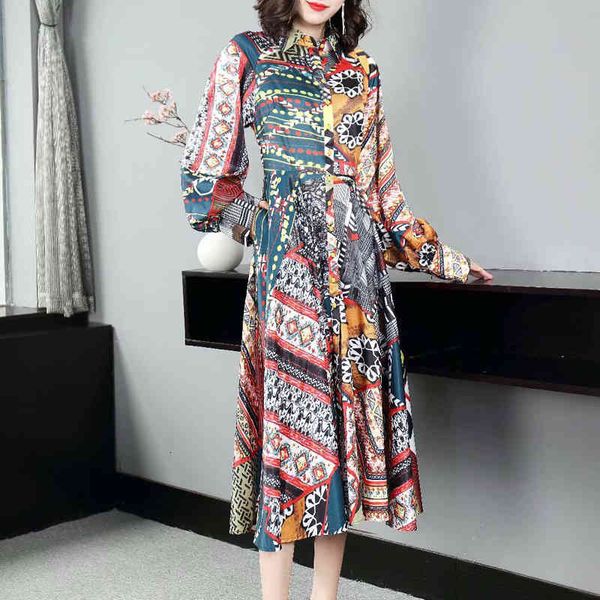 autumn vintage style unique impression sleeves elegant temperament fine dress women's clothes, Black;gray
autumn vintage style unique impression sleeves elegant temperament fine dress women's clothes, Black;gray