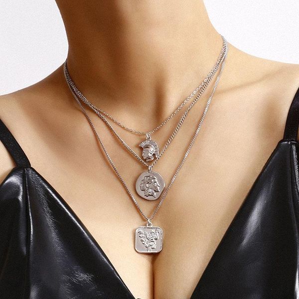 pendant necklaces punk vintage multilayer embossed flower figure necklace women exaggerated geometric clavicle jewelry xr2826, Silver
pendant necklaces punk vintage multilayer embossed flower figure necklace women exaggerated geometric clavicle jewelry xr2826, Silver