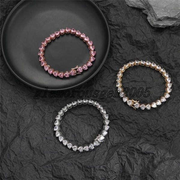 7mm link chain tennis bracelets love heart shaped men's bracelet hip hop rose gold iced out zircon bracelets, Black
7mm link chain tennis bracelets love heart shaped men's bracelet hip hop rose gold iced out zircon bracelets, Black