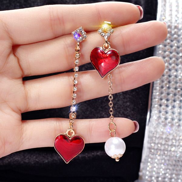 asymmetric pearl alloy diamond girl's heart long earrings 2021 new xiaoqing xindong gate earrings, Silver
asymmetric pearl alloy diamond girl's heart long earrings 2021 new xiaoqing xindong gate earrings, Silver
