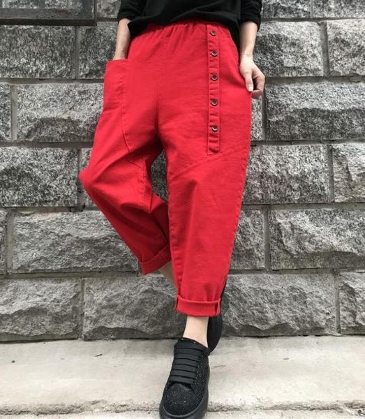 women's pants & capris 2021 summer arts style women elastic waist loose black all-matched casual cotton harem plus size, Black;white
women's pants & capris 2021 summer arts style women elastic waist loose black all-matched casual cotton harem plus size, Black;white