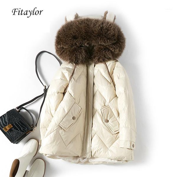 women's down & parkas fitaylor 2021 large natural fur hooded winter jacket women 90% white duck thick cat ear hat coat warm snow outerw, Black
women's down & parkas fitaylor 2021 large natural fur hooded winter jacket women 90% white duck thick cat ear hat coat warm snow outerw, Black