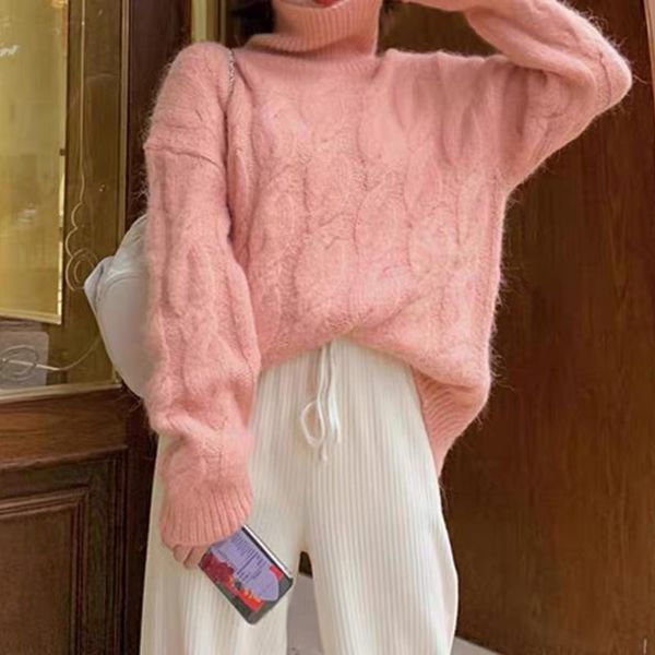 women's sweaters namou drane 2021 item gentle wind temperament high neck pullover sweater women autumn and winter twist knit top, White;black
women's sweaters namou drane 2021 item gentle wind temperament high neck pullover sweater women autumn and winter twist knit top, White;black