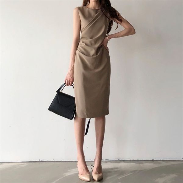 elegant women office dress summer sleeveless bodycon dresses retro midi solid black long robe vestidos mujer 210701, Black;gray
elegant women office dress summer sleeveless bodycon dresses retro midi solid black long robe vestidos mujer 210701, Black;gray