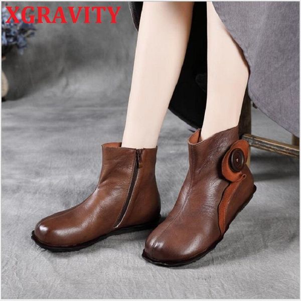 boots xgravity s046 fashion autumn simple low calf ankle british retro short cow genuine leather shoes women footwears, Black
boots xgravity s046 fashion autumn simple low calf ankle british retro short cow genuine leather shoes women footwears, Black