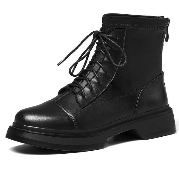 boots lace up thick low heels platform for women genuine leather round toe shoes woman 2021 retro est office lady, Black
boots lace up thick low heels platform for women genuine leather round toe shoes woman 2021 retro est office lady, Black
