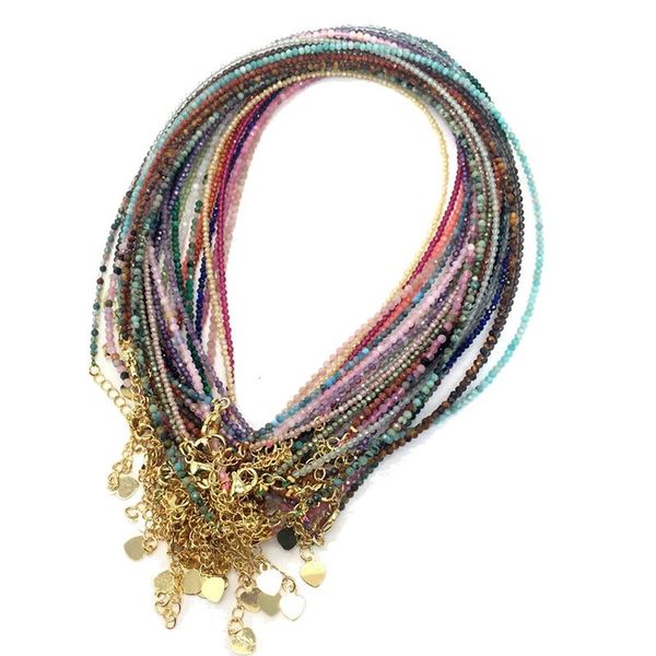 chokers fashion faceted gemstones 2mm beads necklace pink quartz crystal turquoise garnet olivine choker men female jewelry party gift, Golden;silver
chokers fashion faceted gemstones 2mm beads necklace pink quartz crystal turquoise garnet olivine choker men female jewelry party gift, Golden;silver